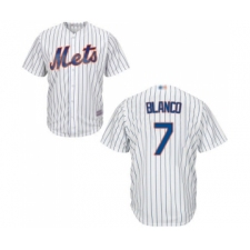 Youth New York Mets #7 Gregor Blanco Authentic White Home Cool Base Baseball Jersey