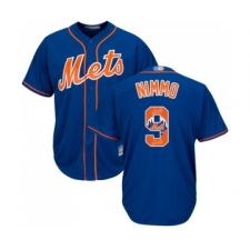 Men's New York Mets #9 Brandon Nimmo Authentic Royal Blue Team Logo Fashion Cool Base Baseball Jersey