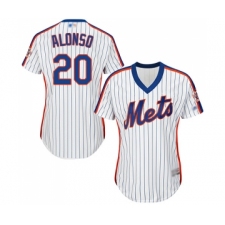 Women's New York Mets #20 Pete Alonso Authentic White Alternate Cool Base Baseball Jersey