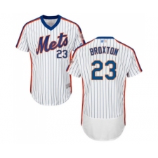 Men's New York Mets #23 Keon Broxton White Alternate Flex Base Authentic Collection Baseball Jersey