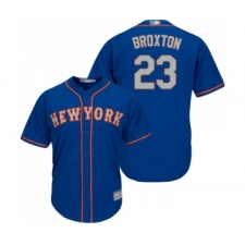 Youth New York Mets #23 Keon Broxton Authentic Royal Blue Alternate Road Cool Base Baseball Jersey