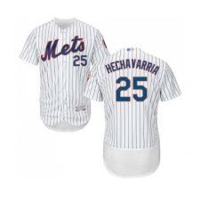 Men's New York Mets #25 Adeiny Hechavarria White Home Flex Base Authentic Collection Baseball Jersey