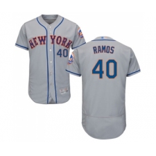 Men's New York Mets #40 Wilson Ramos Grey Road Flex Base Authentic Collection Baseball Jersey
