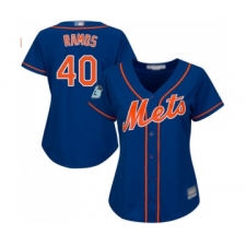 Women's New York Mets #40 Wilson Ramos Authentic Royal Blue Alternate Home Cool Base Baseball Jersey