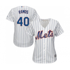Women's New York Mets #40 Wilson Ramos Authentic White Home Cool Base Baseball Jersey