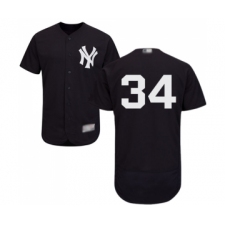 Men's New York Yankees #34 J.A. Happ Navy Blue Alternate Flex Base Authentic Collection Baseball Jersey