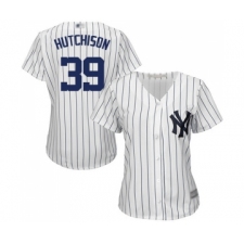 Women's New York Yankees #39 Drew Hutchison Authentic White Home Baseball Jersey