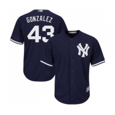 Men's New York Yankees #43 Gio Gonzalez Replica Navy Blue Alternate Baseball Jersey