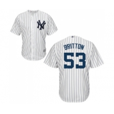 Men's New York Yankees #53 Zach Britton Replica White Home Baseball Jersey