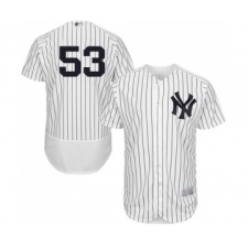 Men's New York Yankees #53 Zach Britton White Home Flex Base Authentic Collection Baseball Jersey