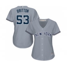 Women's New York Yankees #53 Zach Britton Authentic Grey Road Baseball Jersey