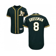 Men's Oakland Athletics #8 Robbie Grossman Green Alternate Flex Base Authentic Collection Baseball Jersey