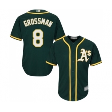 Men's Oakland Athletics #8 Robbie Grossman Replica Green Alternate 1 Cool Base Baseball Jersey