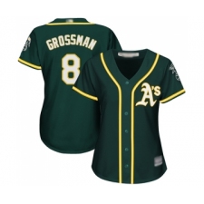 Women's Oakland Athletics #8 Robbie Grossman Replica Green Alternate 1 Cool Base Baseball Jersey