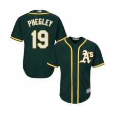 Men's Oakland Athletics #19 Josh Phegley Replica Green Alternate 1 Cool Base Baseball Jersey