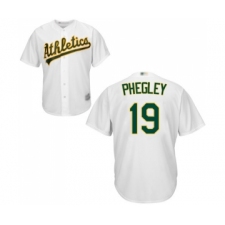 Men's Oakland Athletics #19 Josh Phegley White Home Flex Base Authentic Collection Baseball Jersey