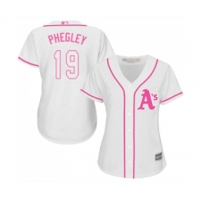 Women's Oakland Athletics #19 Josh Phegley Authentic White Fashion Cool Base Baseball Jersey