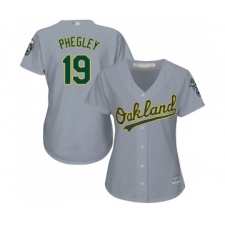 Women's Oakland Athletics #19 Josh Phegley Replica Grey Road Cool Base Baseball Jersey