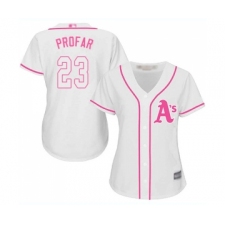 Women's Oakland Athletics #23 Jurickson Profar Replica White Fashion Cool Base Baseball Jersey