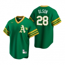 Men's Nike Oakland Athletics #28 Matt Olson Kelly Green Cooperstown Collection Road Stitched Baseball Jersey