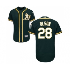 Men's Oakland Athletics #28 Matt Olson Green Alternate Flex Base Authentic Collection Baseball Jersey