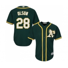 Men's Oakland Athletics #28 Matt Olson Replica Green Alternate 1 Cool Base Baseball Jersey