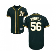 Men's Oakland Athletics #56 Fernando Rodney Green Alternate Flex Base Authentic Collection Baseball Jersey