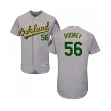 Men's Oakland Athletics #56 Fernando Rodney Grey Road Flex Base Authentic Collection Baseball Jersey
