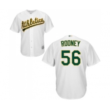 Men's Oakland Athletics #56 Fernando Rodney Replica White Home Cool Base Baseball Jersey