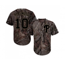 Youth Philadelphia Phillies #10 J. T. Realmuto Authentic Camo Realtree Collection Flex Base Baseball Jersey