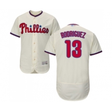 Men's Philadelphia Phillies #13 Sean Rodriguez Cream Alternate Flex Base Authentic Collection Baseball Jersey
