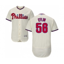 Men's Philadelphia Phillies #56 Zach Eflin Cream Alternate Flex Base Authentic Collection Baseball Jersey