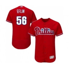 Men's Philadelphia Phillies #56 Zach Eflin Red Alternate Flex Base Authentic Collection Baseball Jersey