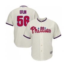Men's Philadelphia Phillies #56 Zach Eflin Replica Cream Alternate Cool Base Baseball Jersey
