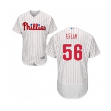 Men's Philadelphia Phillies #56 Zach Eflin White Home Flex Base Authentic Collection Baseball Jersey
