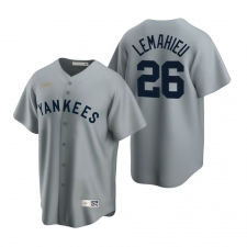 Men's Nike New York Yankees #26 DJ LeMahieu Gray Cooperstown Collection Road Stitched Baseball Jersey