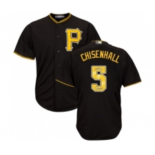 Men's Pittsburgh Pirates #5 Lonnie Chisenhall Authentic Black Team Logo Fashion Cool Base Baseball Jersey