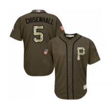 Men's Pittsburgh Pirates #5 Lonnie Chisenhall Authentic Green Salute to Service Baseball Jersey