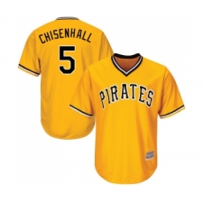 Men's Pittsburgh Pirates #5 Lonnie Chisenhall Replica Gold Alternate Cool Base Baseball Jersey