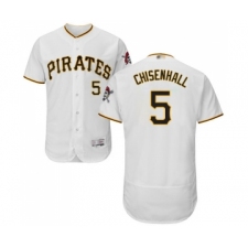 Men's Pittsburgh Pirates #5 Lonnie Chisenhall White Home Flex Base Authentic Collection Baseball Jersey