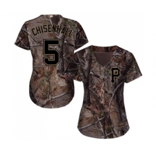 Women's Pittsburgh Pirates #5 Lonnie Chisenhall Authentic Camo Realtree Collection Flex Base Baseball Jersey