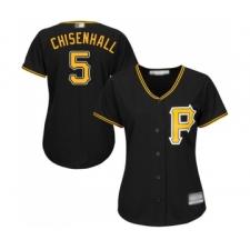 Women's Pittsburgh Pirates #5 Lonnie Chisenhall Replica Black Alternate Cool Base Baseball Jersey