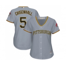 Women's Pittsburgh Pirates #5 Lonnie Chisenhall Replica Grey Road Cool Base Baseball Jersey