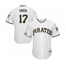 Men's Pittsburgh Pirates #17 JB Shuck Replica White Alternate Cool Base Baseball Jersey