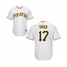 Men's Pittsburgh Pirates #17 JB Shuck Replica White Home Cool Base Baseball Jersey