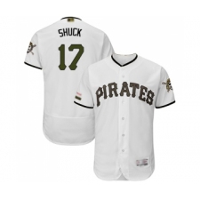 Men's Pittsburgh Pirates #17 JB Shuck White Alternate Authentic Collection Flex Base Baseball Jersey
