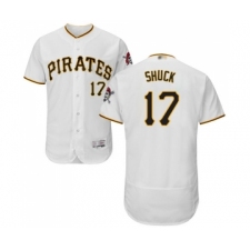 Men's Pittsburgh Pirates #17 JB Shuck White Home Flex Base Authentic Collection Baseball Jersey