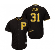 Men's Pittsburgh Pirates #31 Jordan Lyles Replica Black Alternate Cool Base Baseball Jersey