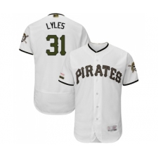 Men's Pittsburgh Pirates #31 Jordan Lyles White Alternate Authentic Collection Flex Base Baseball Jersey