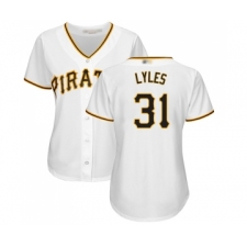 Women's Pittsburgh Pirates #31 Jordan Lyles Replica White Home Cool Base Baseball Jersey